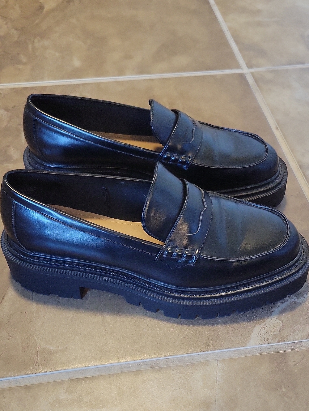 Chunky Black Loafers